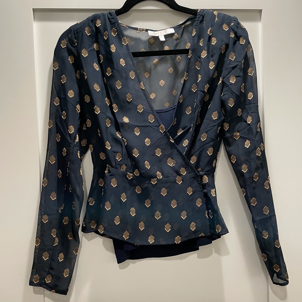 Wayf Navy Blouse